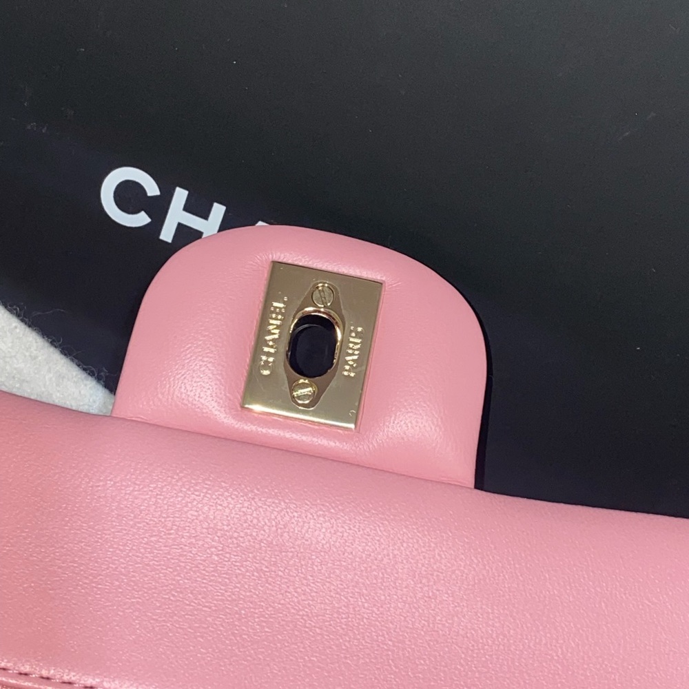 RARE NIB CHANEL CLASSIC DOUBLE FLAP PINK - Picture 7 of 17